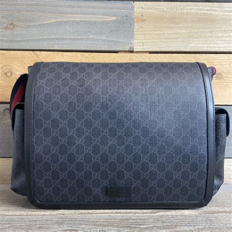 gucci supreme diaper bag|black Gucci changing bag.